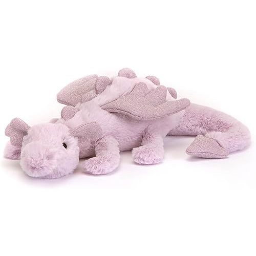 Jellycat Lavender Dragon Stuffed Animal, Little 12 inches - Mythical Plush Toy - Classic Children's Gift