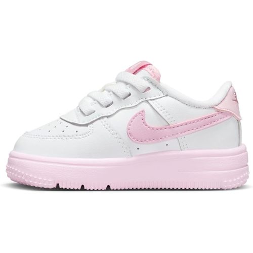 Nike Force 1 Low EasyOn Baby/Toddler Shoes (FN0236-100, White/Elemental Pink/Medium Soft Pink) Size 6
