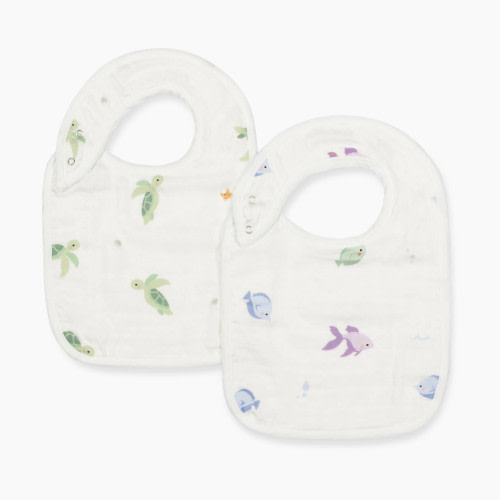 Bamboo Little Bamboo Snap Bib - Fish & Turtle