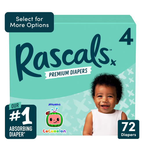 Rascals Premium Pañales CoComelon Edición Talla 4, 72 Unidades (Seleccione para Más Opciones)