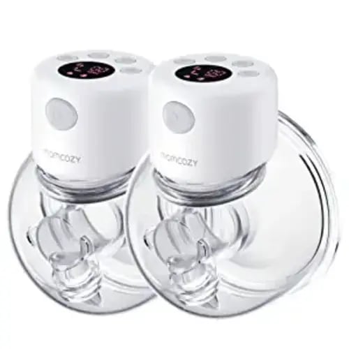 Momcozy Wearable Breast Pump, S12 Double Hands Free Breast Pump, LCD Display, Low Noise & Painless, 2 Modes & 9 Levels Electric Breast Pump Portable, 24mm Flange, 2 Pack - 2 Count (Pack of 1)