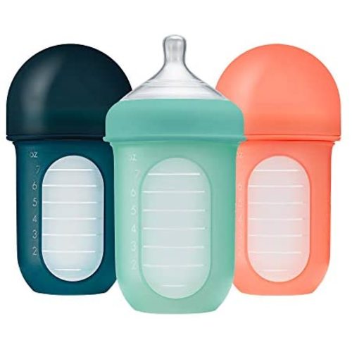 Boon NURSH Reusable Silicone Pouch Bottles, 8 Ounce (Pack of 3)