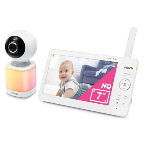 VTech 7 inch Digital Video Baby Monitor with Pan-Tilt-Zoom, 600p High-Quality Display with WiFi, VM7468HQ (White)