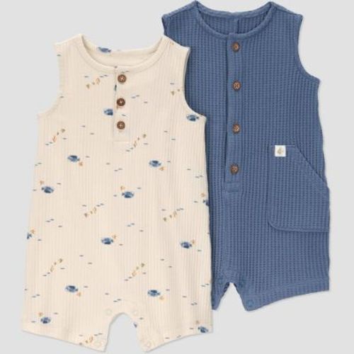 Carter's Just One You® Baby Boys' Creme Sea Creature 2pk Romper - Blue 6M