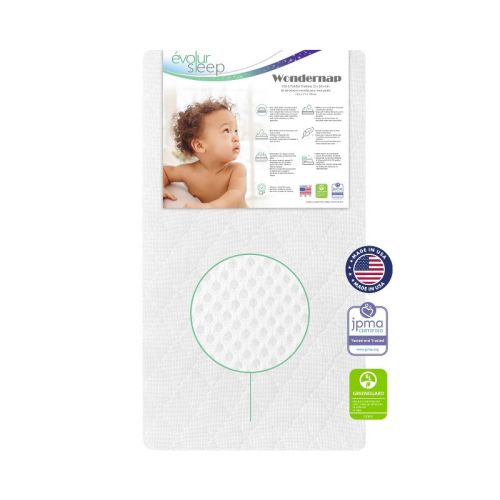 Evolur Wondernap 2 In 1 Full-size Crib Mattress, Jpma And Greenguard Gold Certified, Crafted From Recycled Sustainable Materials, Pink