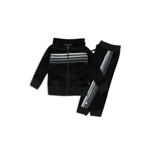 Unisex Cozy Velour Zip Front Hoodie & Sweatpants Set - Baby 12 M