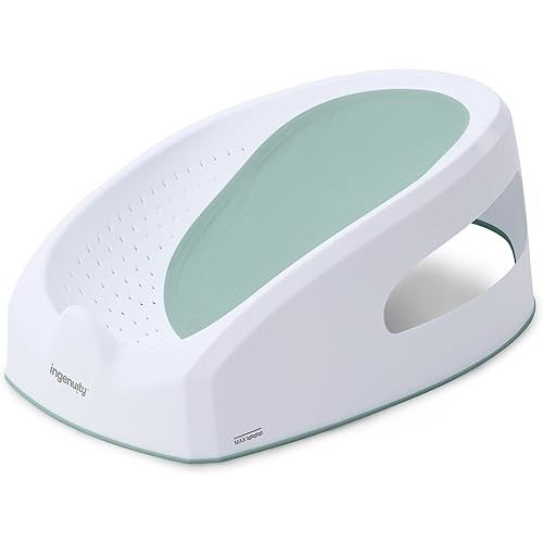 Ingenuity Easy Rinse Baby Bather, Non-Slip Newborn Bath Support for Babies 0-6 Months, Green