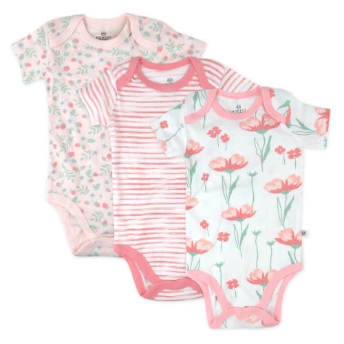 3-Pack Organic Cotton Short Sleeve Bodysuits | Honest Baby Clothing (0-3m)