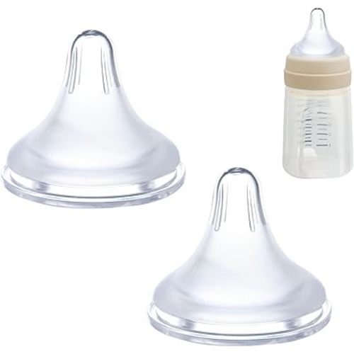 Bottle Nipples Compatible with Spectra with Baby Safe Soft Silicone,Slow Flow Nipples for Bottles Compatible with Spectra,Level 1,Size S,0-3Month,2PCS