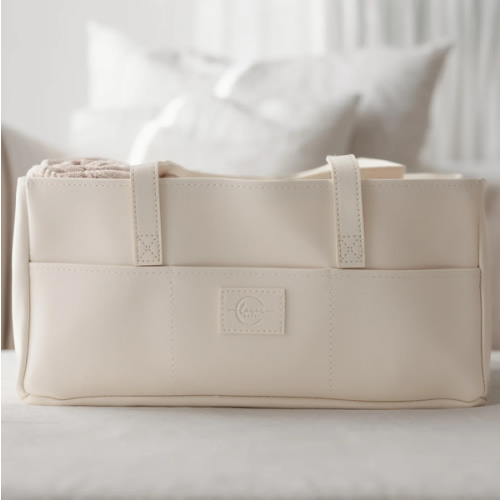 Nappy Caddy Vegan Leather- Snow- Large