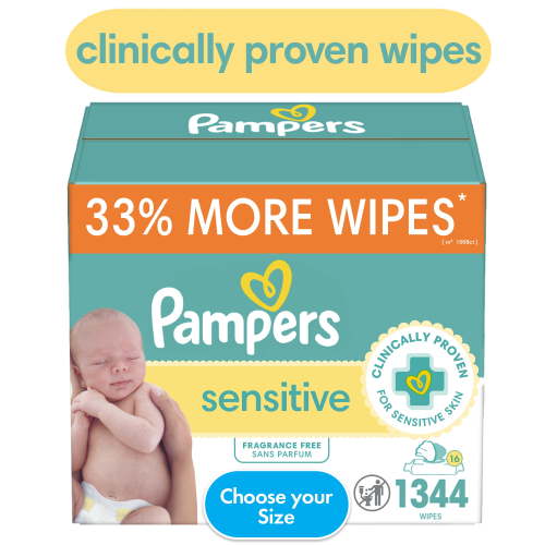 Pampers Sensitive Baby Wipes 16-Pack 1344 Wipes (Select for More Options)