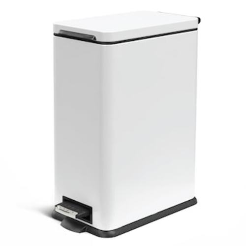 Home Zone Living 8 Gallon White Steel Indoor Kitchen Step Trash Can in the Trash Cans department at Lowes.com