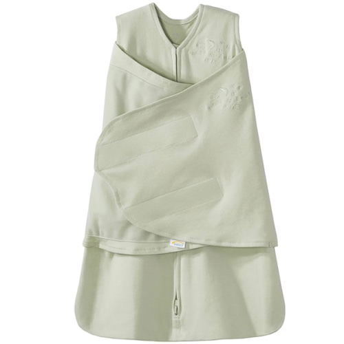 HALO 100% Cotton Sleepsack Swaddle, 3-Way Adjustable Wearable Blanket, TOG 1.5, Sage, Newborn, 0-3 Months