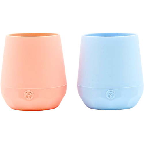 WeeSprout Silicone Baby Training Cups, Set of 2 Soft Silicone Cups, 2 oz Open Cup for Baby 6+ Months