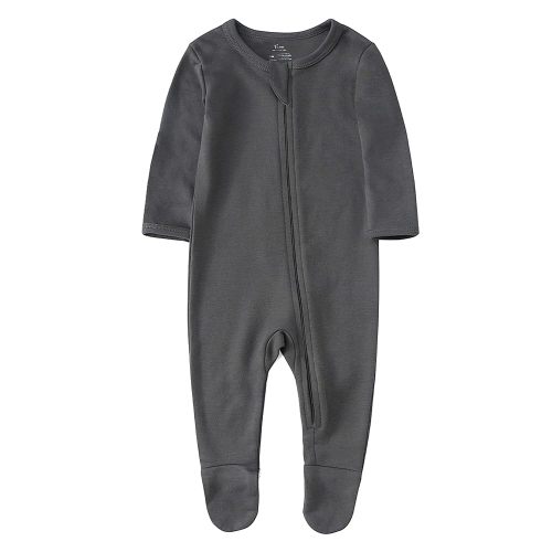 O2 BABY Baby Boys Girls Organic Cotton Zip-Front Sleeper Pajamas, Footed Sleep 'n Play