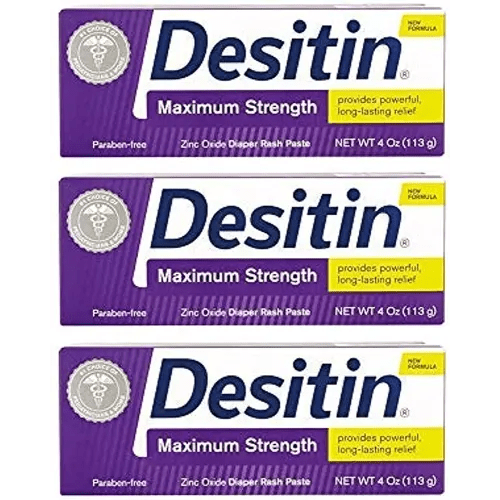 Desitin Maximum Strength Diaper Rash Paste 4 oz tube (Pack of 3)