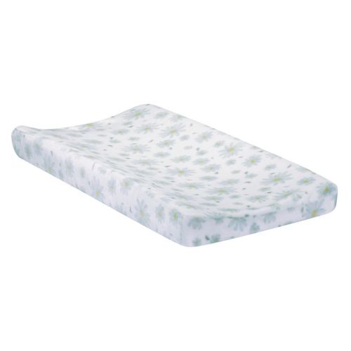 Lambs & Ivy Sweet Daisy White/blue Flowers Changing Pad Cover