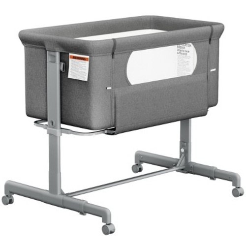 BabyBond 3-in-1 Baby Bassinet with Comfy Mattress, Wheels & 6 Height Adjustments