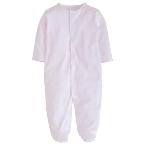Printed Footie - Light Pink Signature Stripe