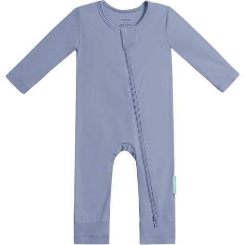 PurComfy Baby Long Sleeve Romper Jumpsuit, Premium Soft Rayon One Piece Pajamas Boy Girl 2-Way Zipper Coverall Sleeper