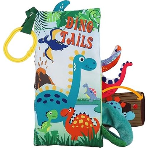 Dinosaur Baby Books 0-6 Months,Crinkle Cloth Books for Babies,Infant Tummy Time Toy Touch and Feel Toys 0-3-6-12-18 Months, Toddlers, Interactive Sensory Toys, Shower Baby Gifts for Boys Girls
