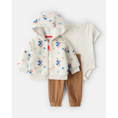 Baby Boy 3-Piece DayDream Fleece Aztec Sherpa Outfit Set - Cream - Carter's | Carter's