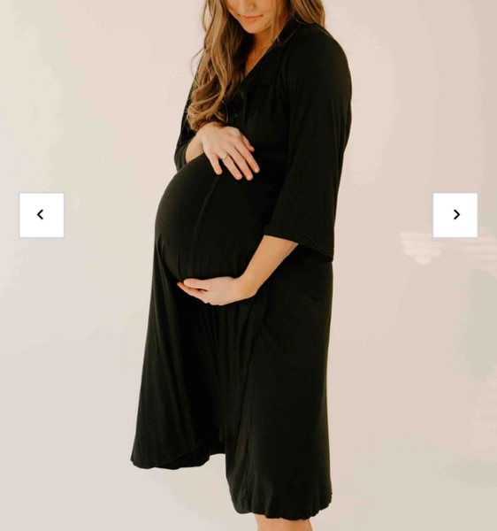 Lila Labor & Postpartum Gown in Black