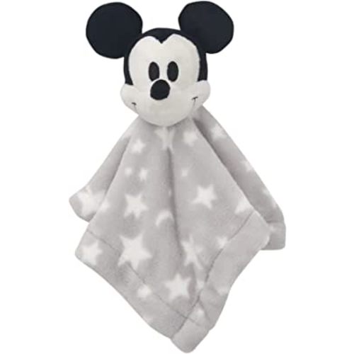 Lambs & Ivy Disney Baby Mickey Mouse Gray Stars Security Blanket/Lovey