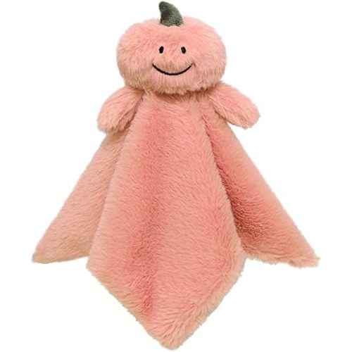 Baby Pink Pumpkin Soft Stuffed Animal Security Blanket, Plush Pumpkin Character Lovey Blanket, Baby Shower/Nursery Gift, Newborn Infant Toddler Snuggle Blankie for Girls Boys, 14 Inches