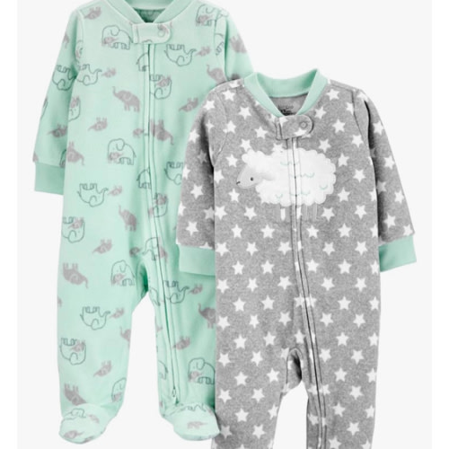 Simple Joys by Carter's Baby 2-Pack Neutral Fleece Footed Sleep and Play