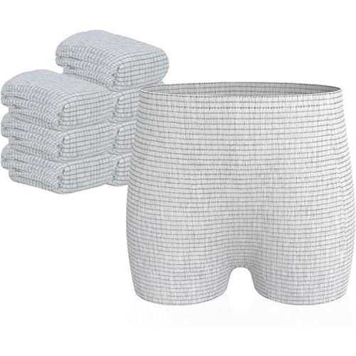 hetaida Postpartum Disposable Underwear, C-Section Underwear for Women, High Waist Maternity Panties, Latex-Free, Super Breathable & Soft, High Stretchable, 8 Count Grey