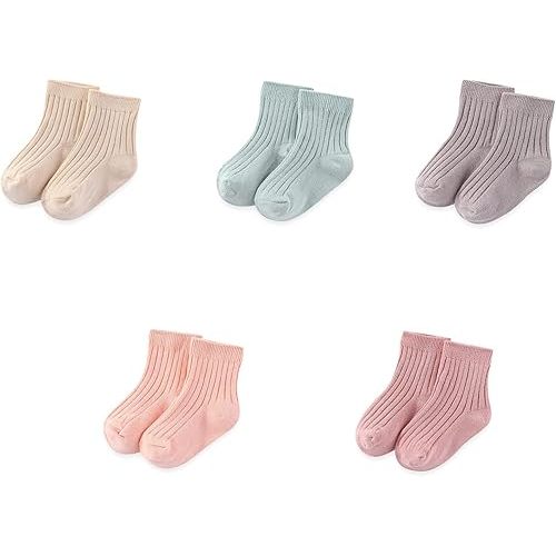 Unisex Baby Boy Girl Socks 5 Pack Ankle Crew Socks Breathable Socks Newborn Accessories Set 0-5T