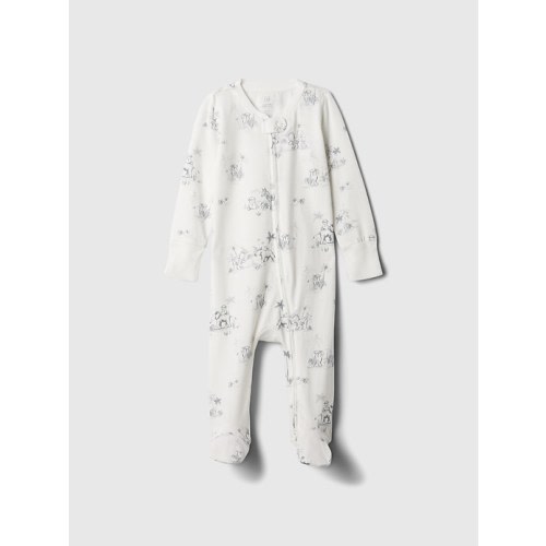 Baby First Favorites Organic Cotton Footed One-Piece in toile, size: 0-3 M