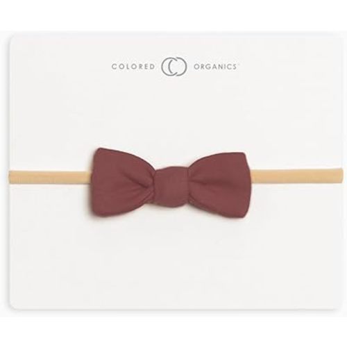 Colored Organics Baby Organic Cotton Dainty Bow Headband - Infant Girls - Berry