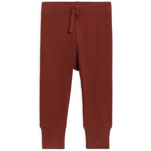Colored Organics - Cruz Joggers Organic Cotton Baby Pants - Kids & Baby Clothes - 0-3 Months - Garnet Ribbed