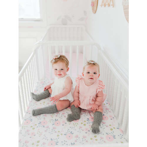 Pickle and Pumpkin Floral & Pink Organic Crib Sheets