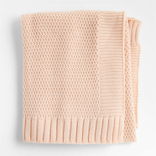 Personalized Bubble Knit Elegant Pink Baby Stroller Blanket