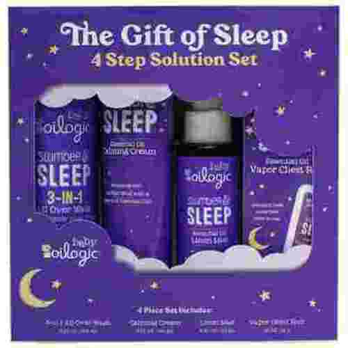 Oilogic, Baby Sleep Bundle, Essential Oil Roll on .2 oz, Vapor Bath 9 oz, Calming Cream 6 oz, Linen Mist, 4 oz