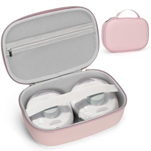 Breast Pump Case Compatible with Momcozy and Willow Wearable Breast Pump, Hard Shell Wearable Breast Pump Bag with Waterproof Removable Tray (Compact Size)