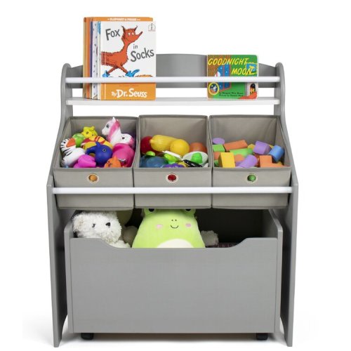 Milas Manufactured Wood Toy Organizer with Bins