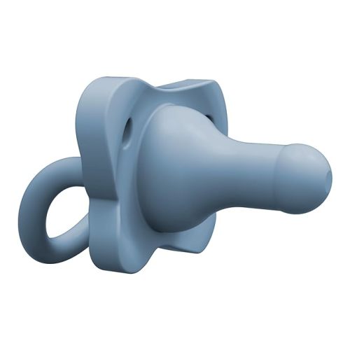 Dr. Brown's HappyPaci 100% Silicone Baby Pacifier, Contoured One-Piece Design, Blue, 0-6m, BPA-Free, 4 Pack