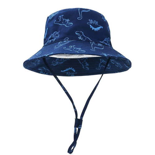 Fuyit Beach Baby Sun Hat UPF 50+ Sun Protection Wide Brim Summer Baby Boy Bucket Hats Cute Toddler Sun Hats for Boy, Blue