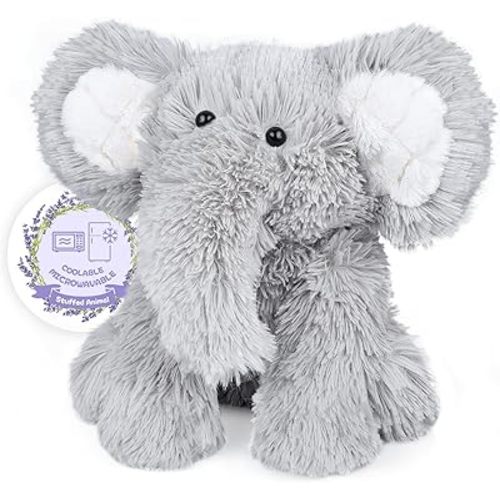 Heatable & Coolable Elephant Stuffed Animal, Microwavable Heating Pad, Stress & Discomfort Relief, Plushie Companion, Lavender Scented Toy, Gift