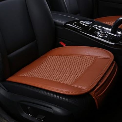 Car Seat Covers,Ice Silk Car Seat Cushion Covers Pad Mat[carbonized Leather] Ventilated Breathable Comfortable Interior Seat Covers, Anti-Skid Four Seasons General (Brown)