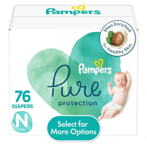 Pampers Pure Diapers Size Newborn, 76 Count (Select for More Options)