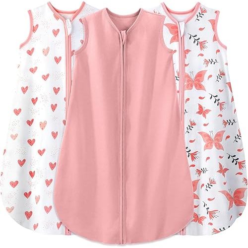 Yoofoss Baby Sleep Sack 6-12 Months Baby Wearable Blanket 100% Cotton 2-Way Zipper TOG 0.5 Toddler Sleeping Sack, Lightweight Sleep Sacks for Babies(Medium)
