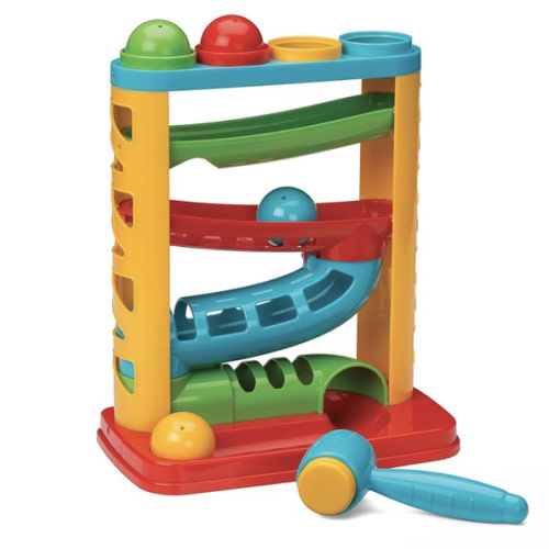 Infantino Bop & Drop Ball Tower - STEAM Educational Play, Hand-Eye Coordination Skills, and Cause and Effect Play for Babies & Toddlers, 12M+
