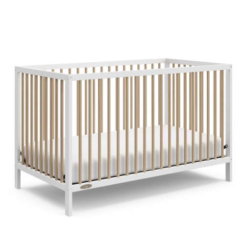 Graco Teddi 5-in-1 Convertible Baby Crib - White with Driftwood