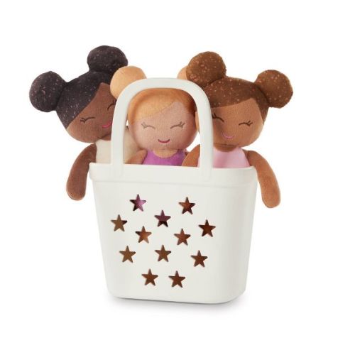 LullaBaby Bathtime Set with 3 Plush Bath Dolls for Real Water Play: Toddler Girl Bath Toys, Baby Doll Accessories