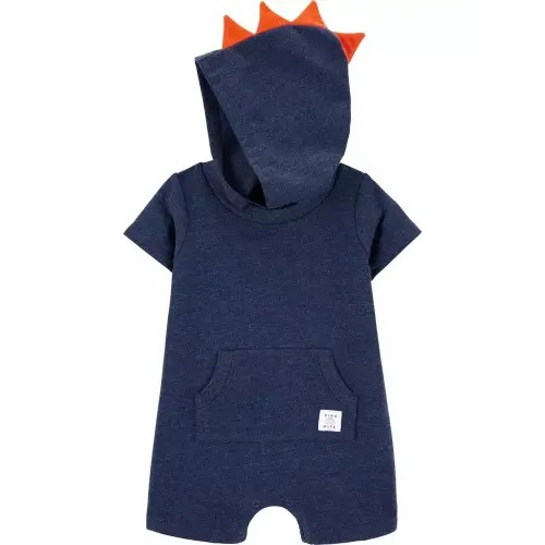 Dinosaur Hooded Romper - Navy